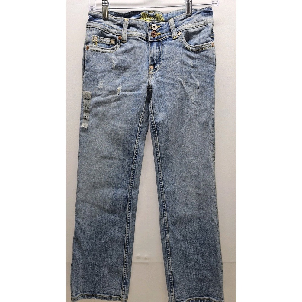 NWOT Y2K Miss Me Jeans Womens 26 Lucy Bootcut Distressed Embellished McBling